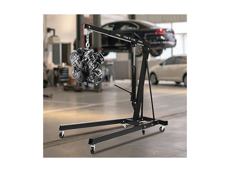 Grue d’atelier – charge max 2000 kg – levage 0-1830 mm - Hydraulique - Pliable - avec 6 roues pivotantes -  165x99x150CM