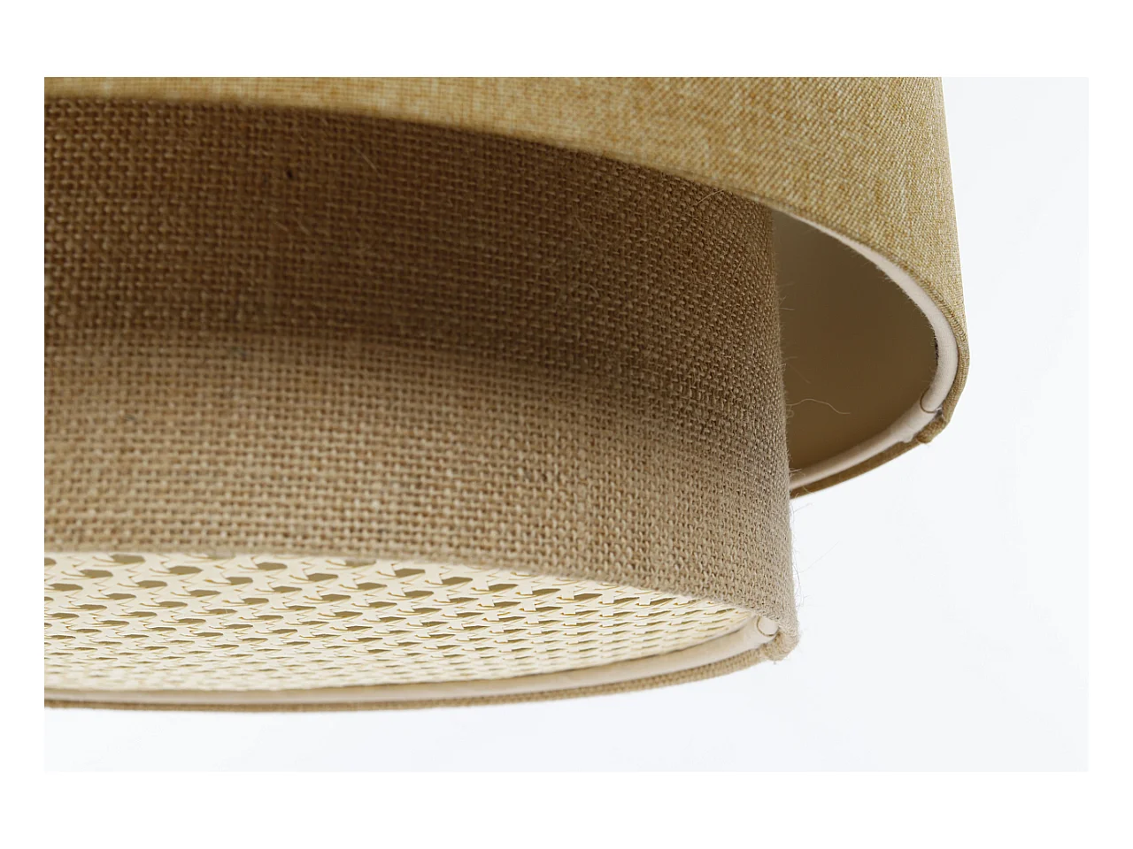 Suspension Duo avec diffuseur en rotin