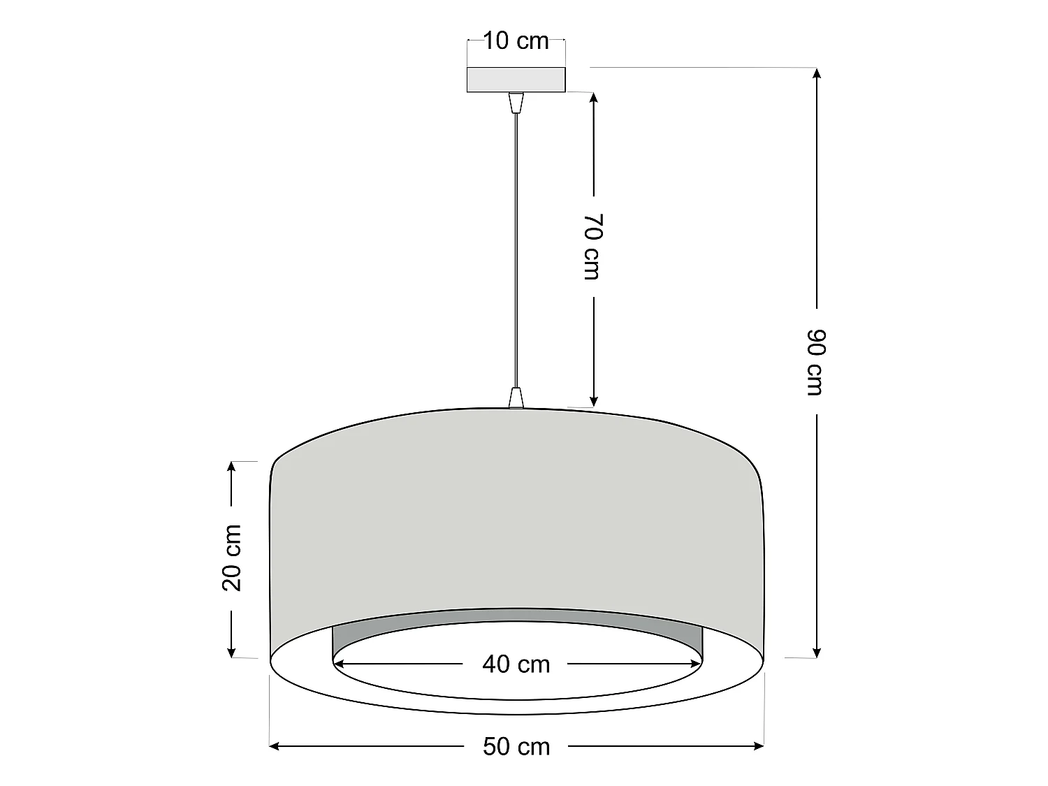 Suspension Duo Boho, Ø50cm, Creme