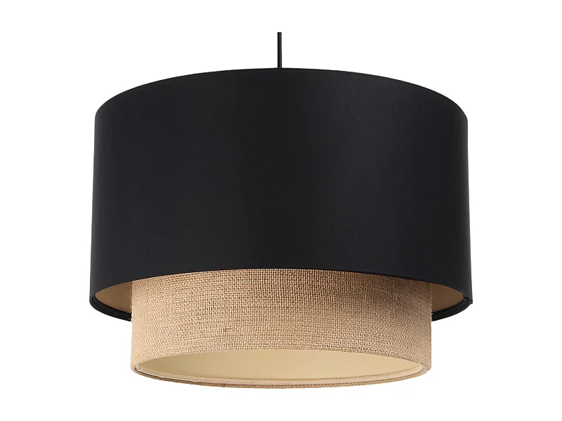 Suspension Duo Boho Jute Naturel, Satin noir