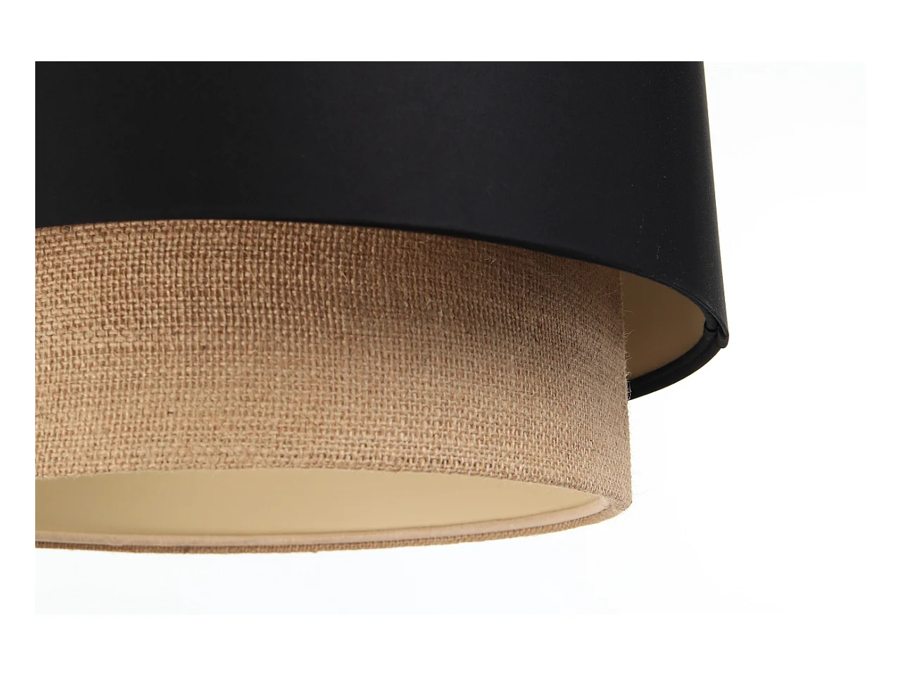 Suspension Duo Boho Jute Naturel, Satin noir