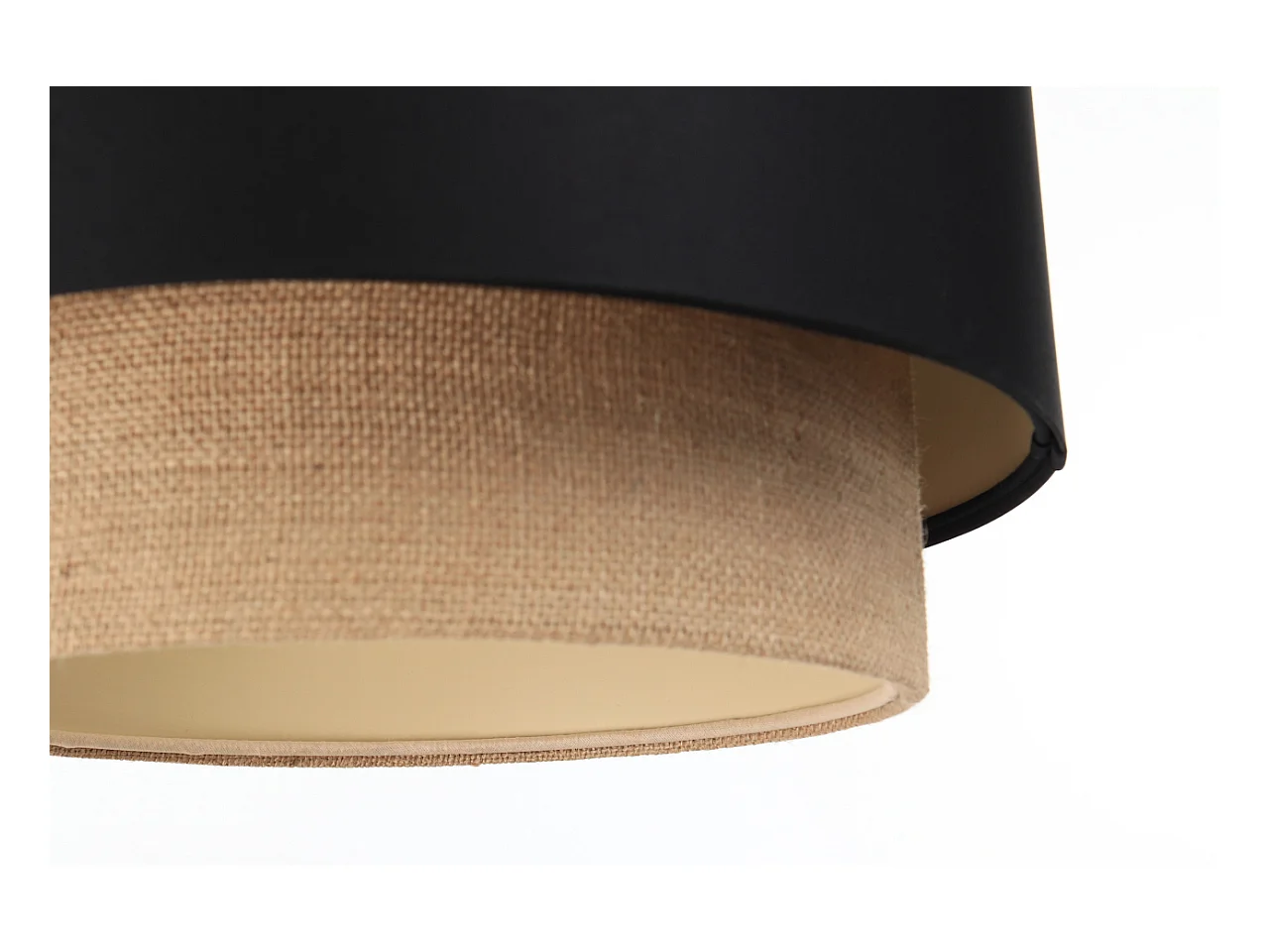 Suspension Duo Boho Jute Naturel, Satin noir