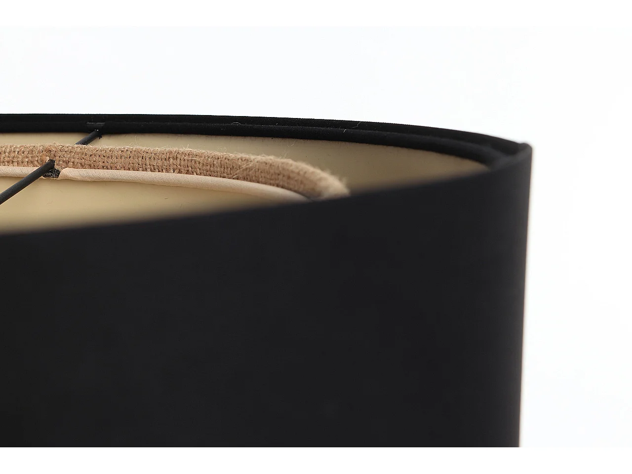 Suspension Duo Boho Jute Naturel, Satin noir