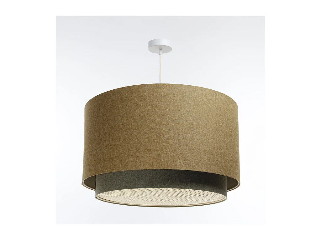 Suspension Duo avec diffuseur en rotin