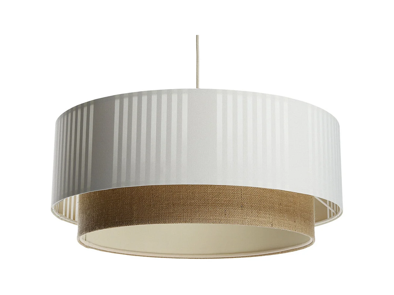 Lampa wisząca DUO LAMI LINE 50x20 biała/jutowa