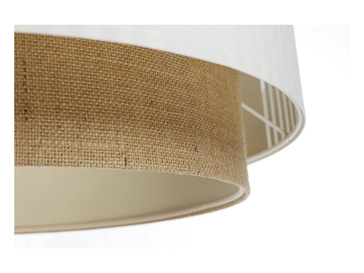 Lampa wisząca DUO LAMI LINE 50x20 biała/jutowa