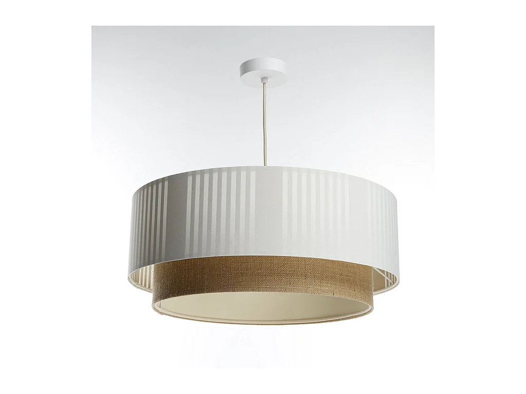 Lampa wisząca DUO LAMI LINE 50x20 biała/jutowa