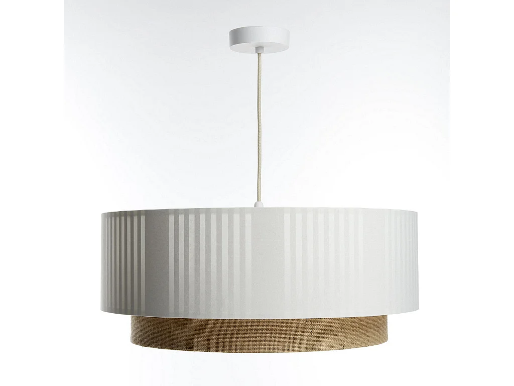 Lampa wisząca DUO LAMI LINE 50x20 biała/jutowa