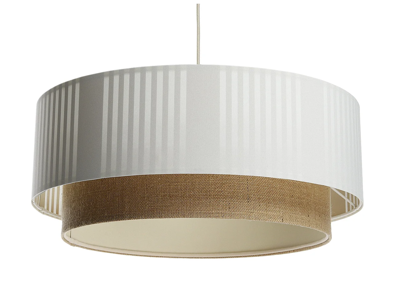 Lampa wisząca DUO LAMI LINE 50x20 biała/jutowa