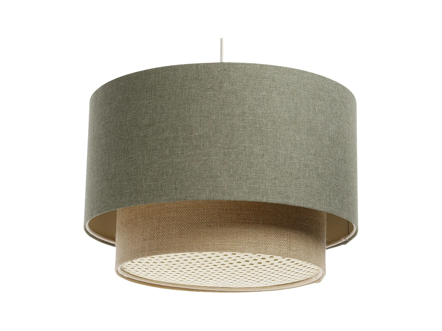 Suspension Duo avec diffuseur en rotin