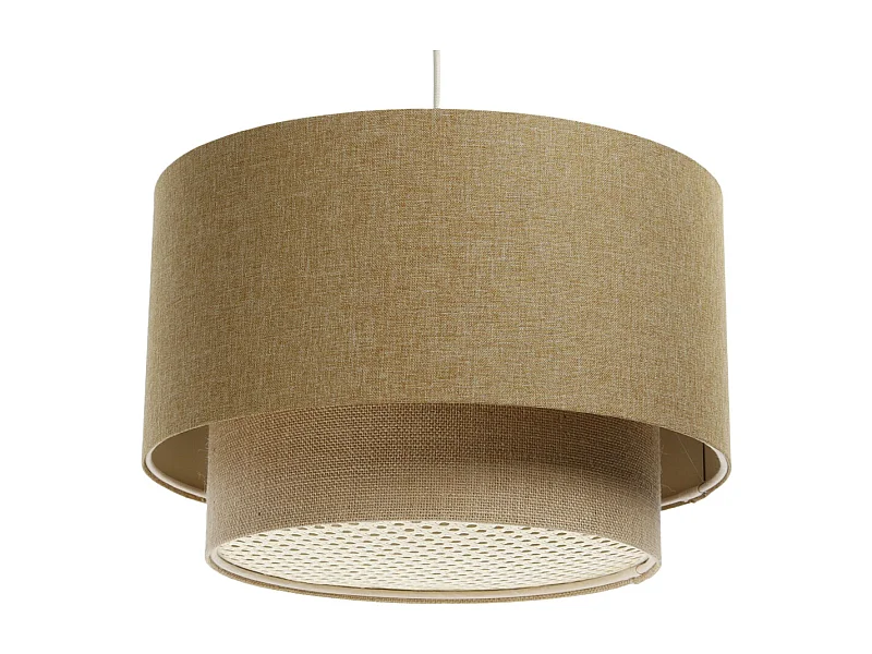 Suspension Duo avec diffuseur en rotin