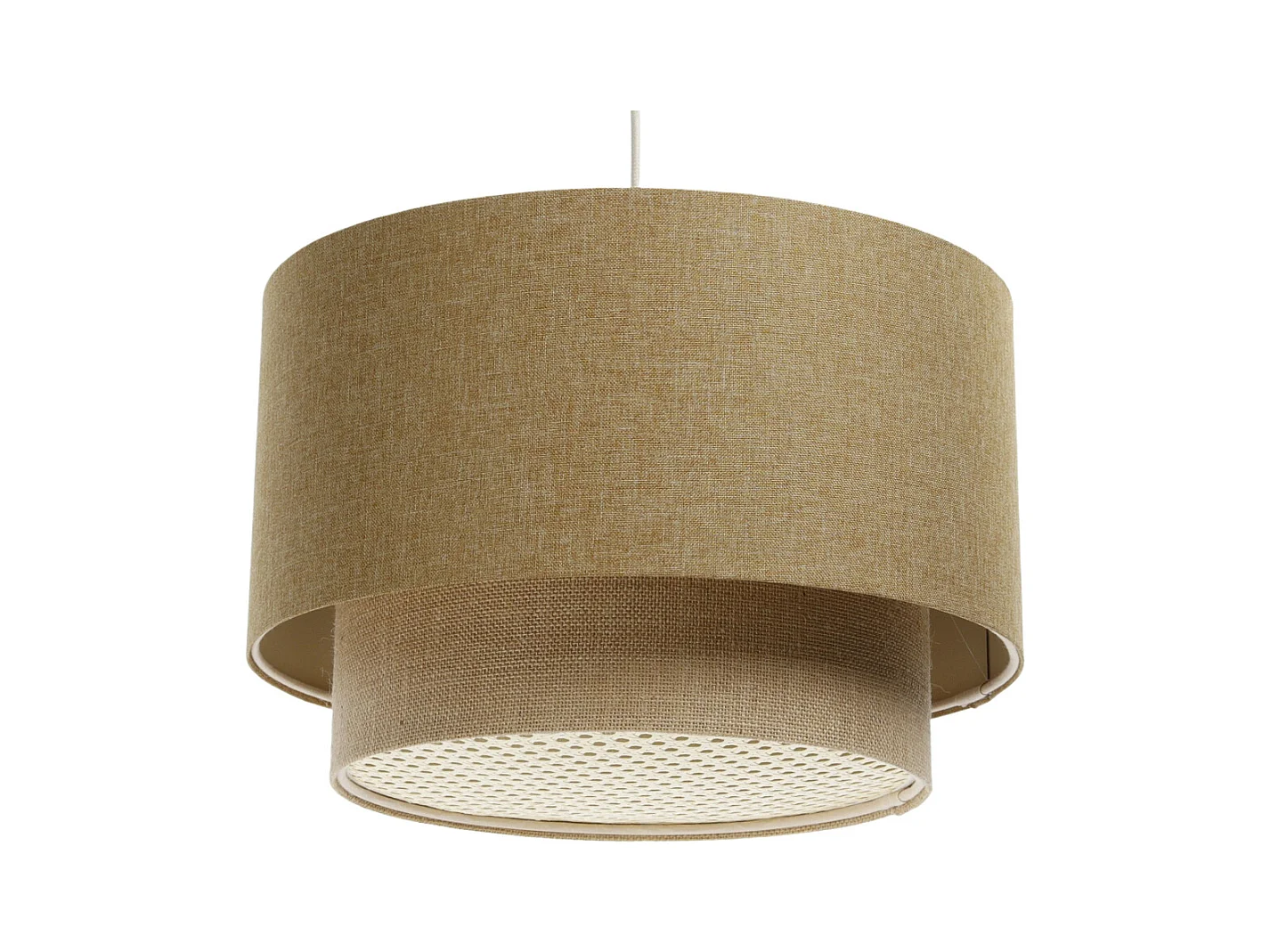 Suspension Duo avec diffuseur en rotin