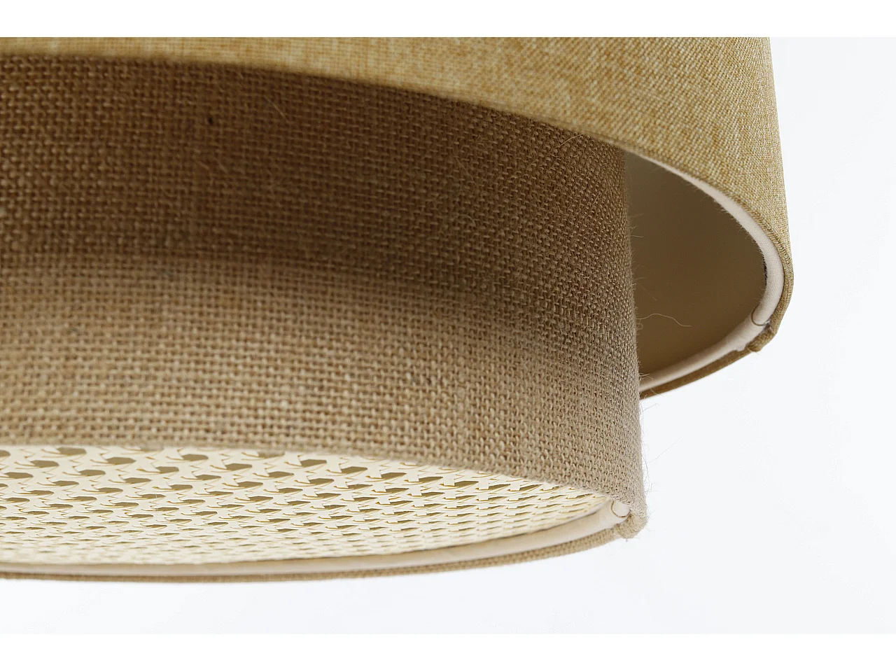 Suspension Duo avec diffuseur en rotin