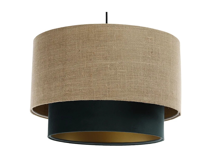 Suspension Duo Boho Jute Naturel, Velours vert