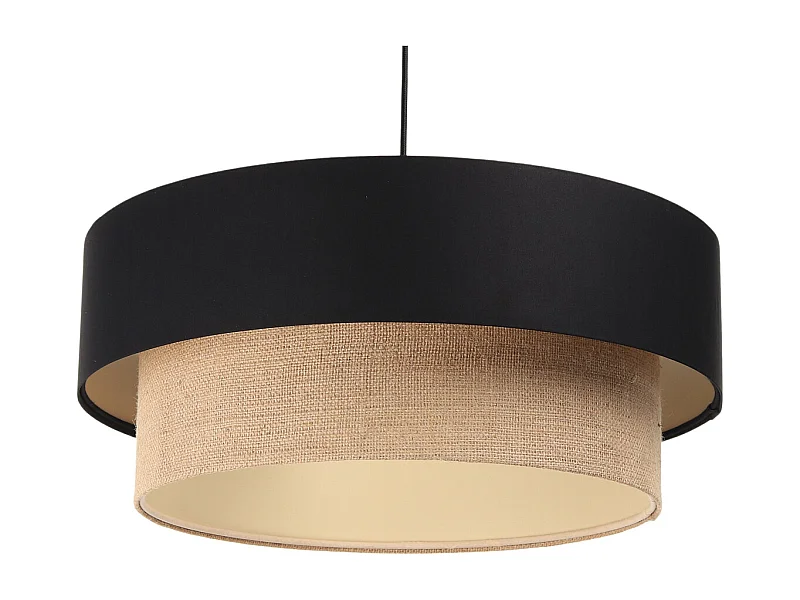 Suspension Duo Boho Jute Naturel, Satin noir
