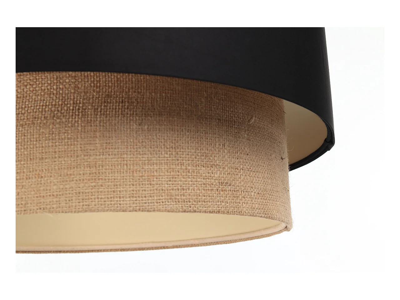 Suspension Duo Boho Jute Naturel, Satin noir