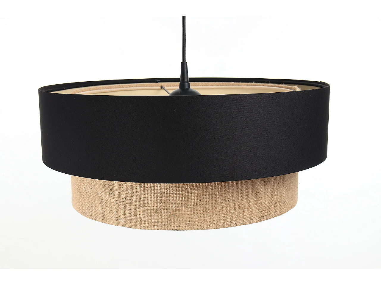 Suspension Duo Boho Jute Naturel, Satin noir