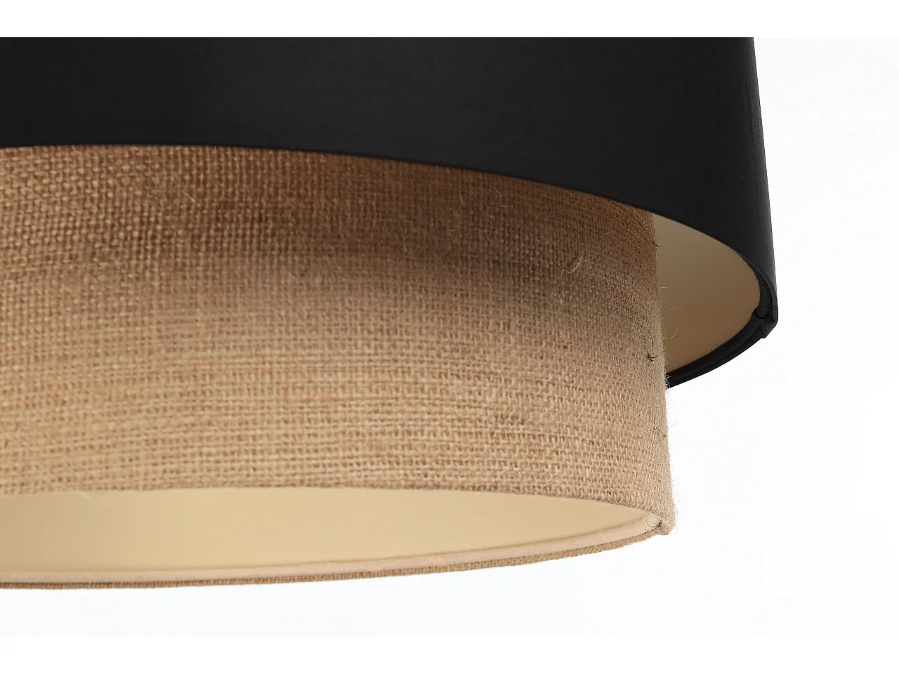 Suspension Duo Boho Jute Naturel, Satin noir