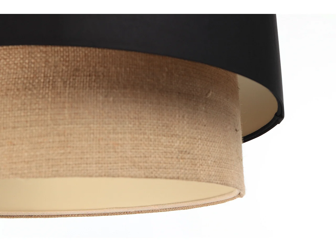 Suspension Duo Boho Jute Naturel, Satin noir