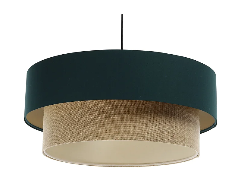 Suspension Duo Boho Jute Naturel, Satin vert