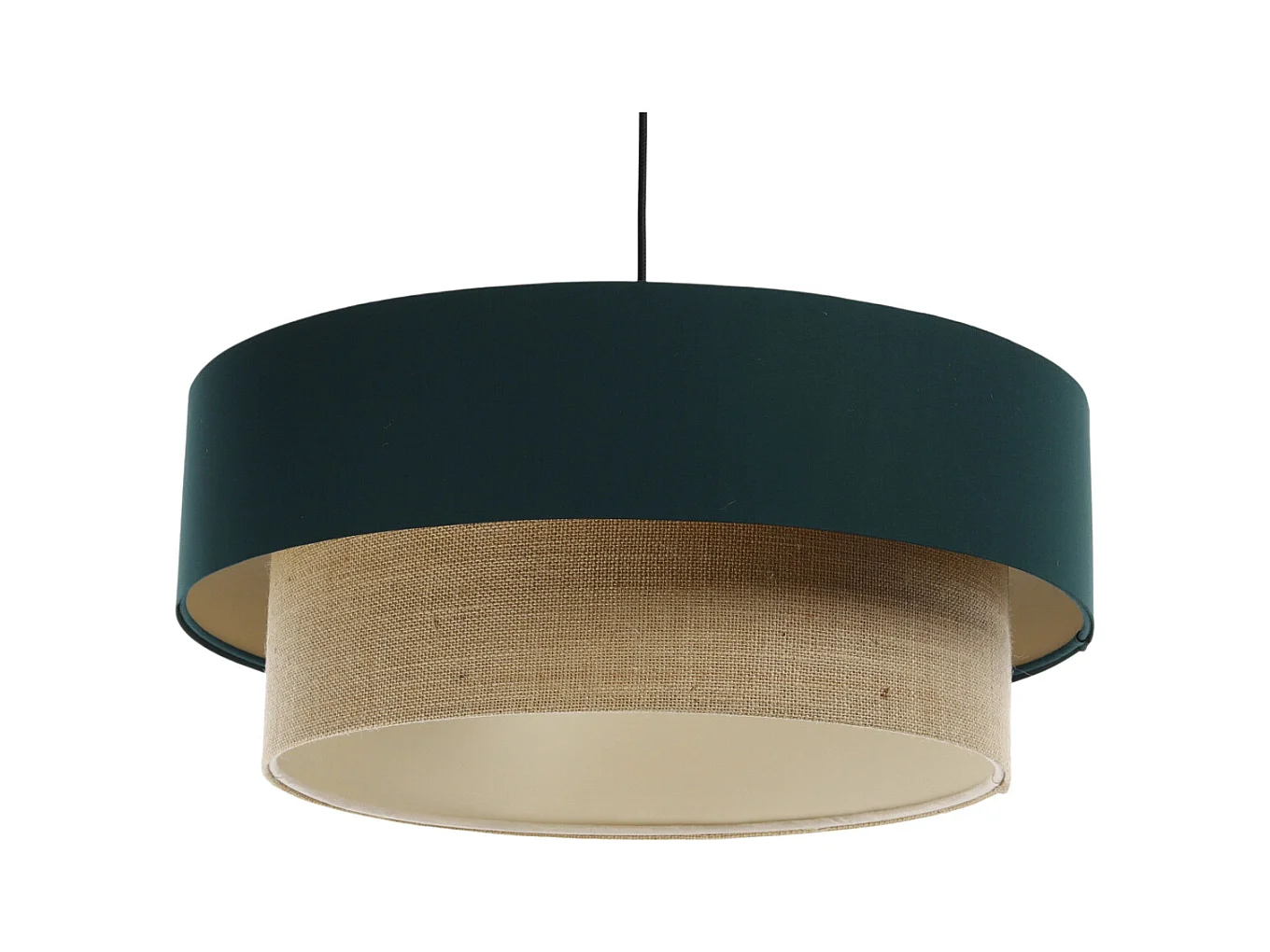 Suspension Duo Boho Jute Naturel, Satin vert