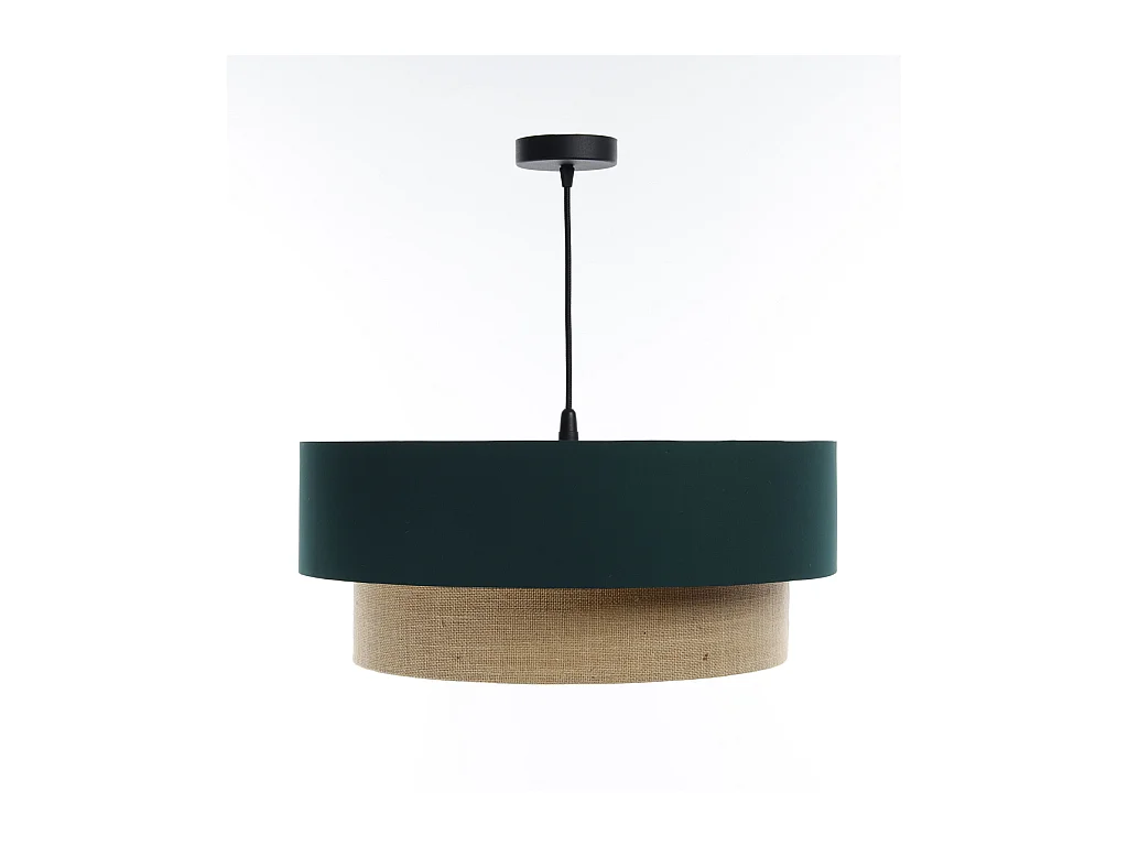 Suspension Duo Boho Jute Naturel, Satin vert