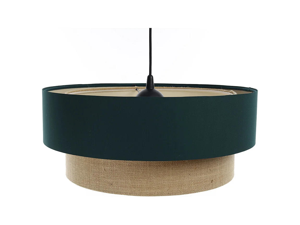 Suspension Duo Boho Jute Naturel, Satin vert