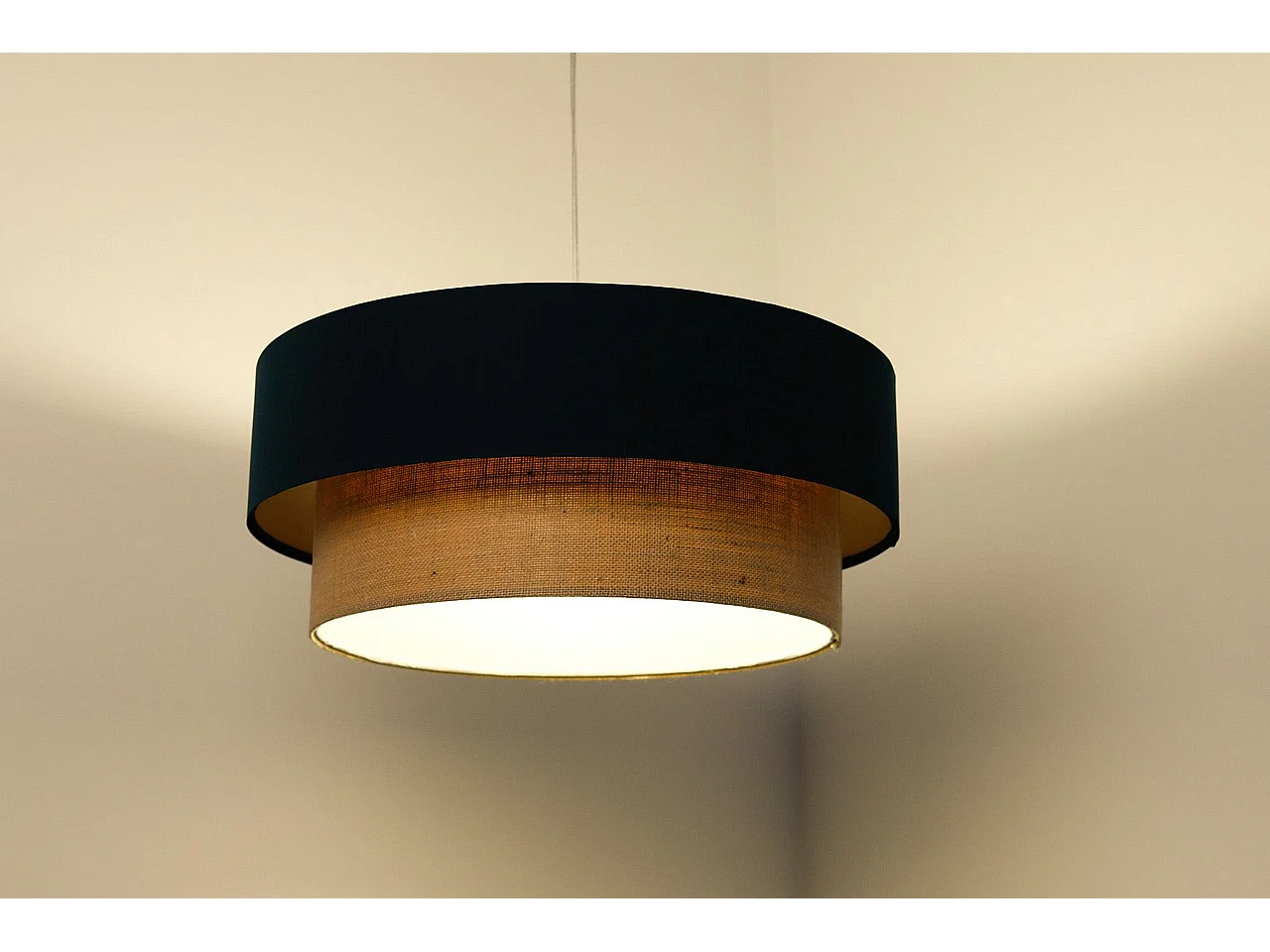 Suspension Duo Boho Jute Naturel, Satin vert