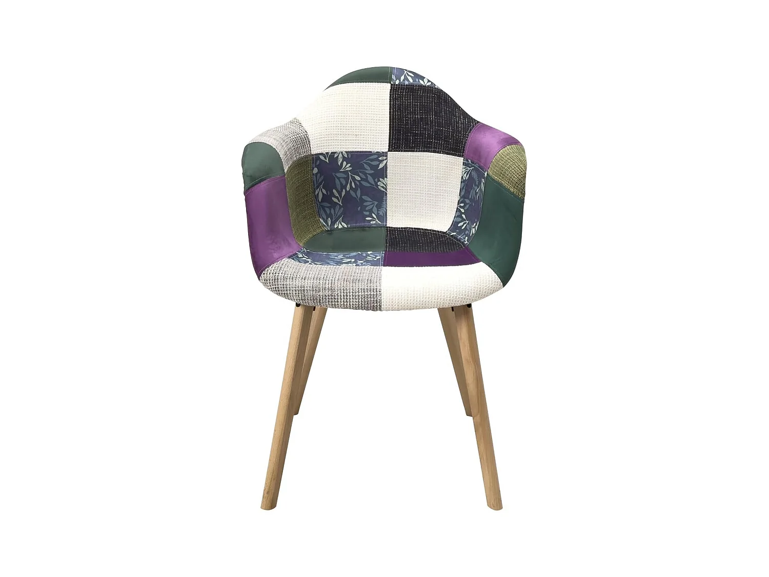 Lot de 2 Chaises Scandinaves avec accoudoirs, NERA (Patchwork Méditerranéen)