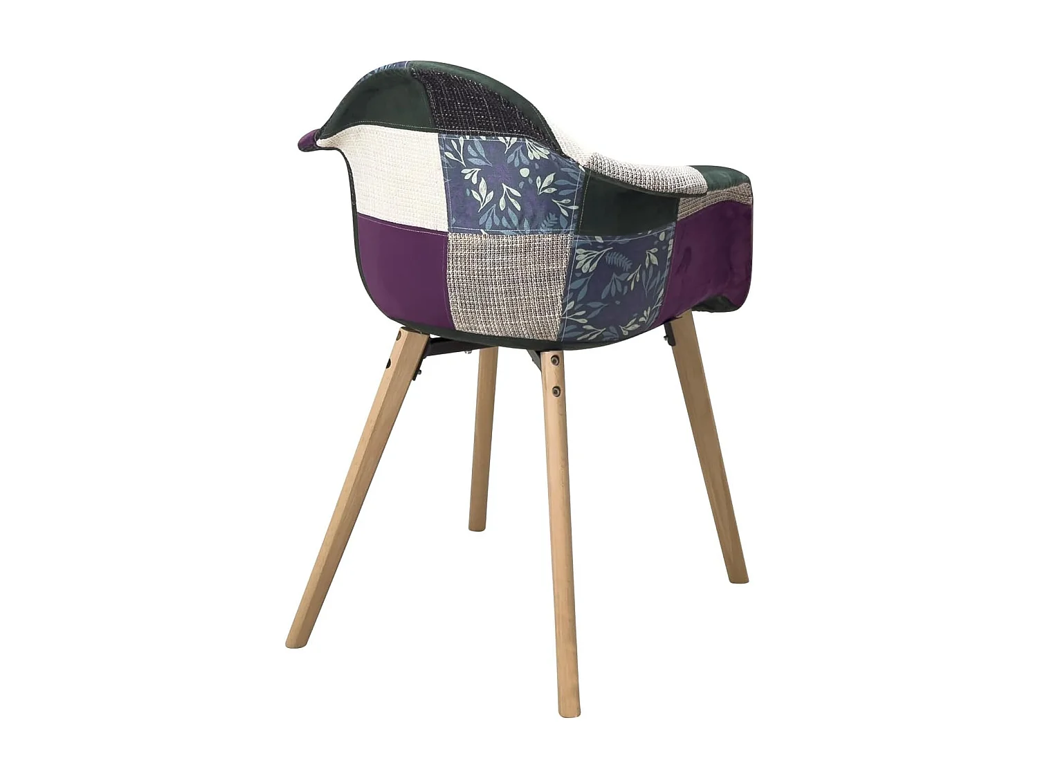 Lot de 2 Chaises Scandinaves avec accoudoirs, NERA (Patchwork Méditerranéen)