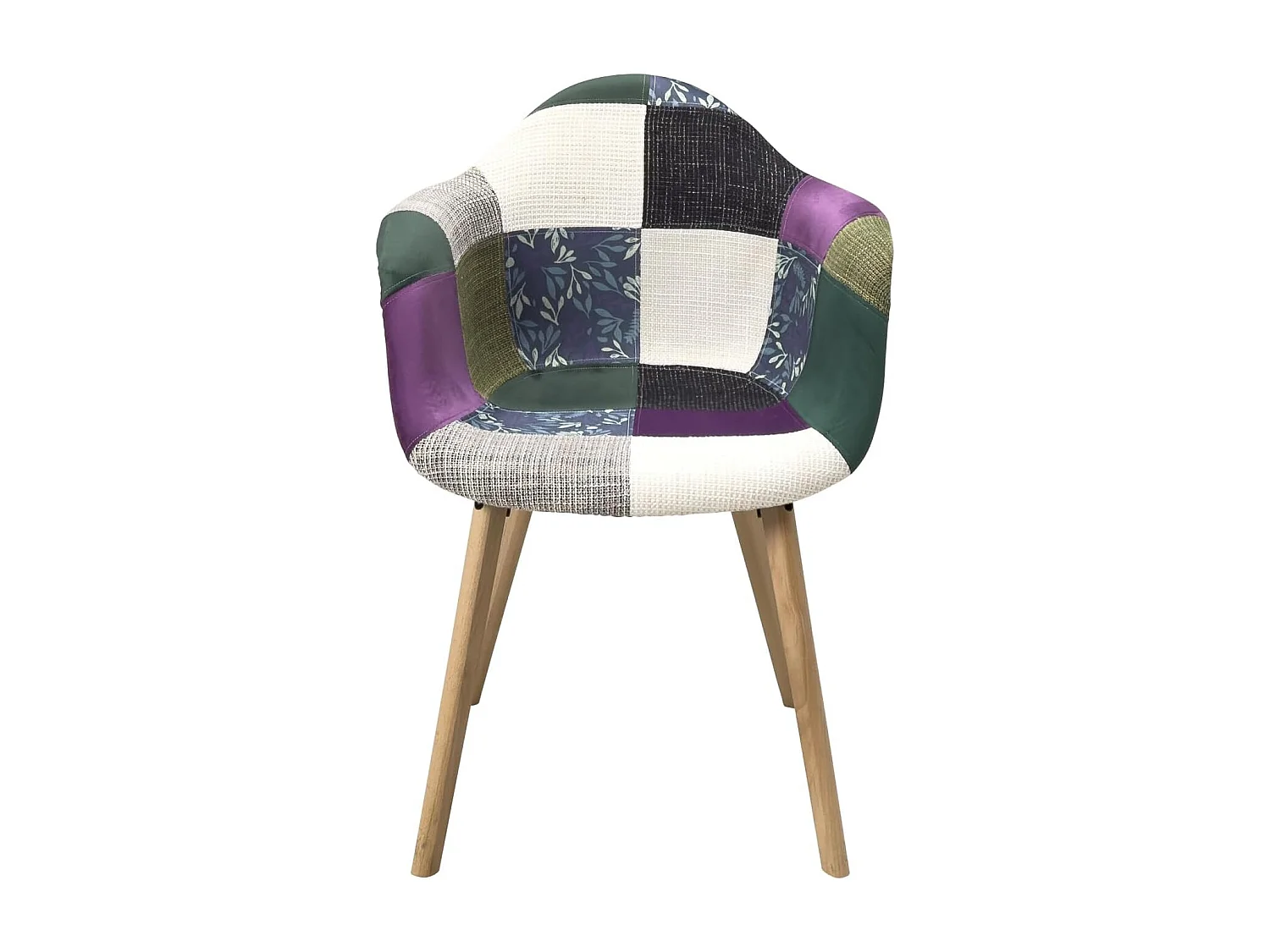 Lot de 2 Chaises Scandinaves avec accoudoirs, NERA (Patchwork Méditerranéen)