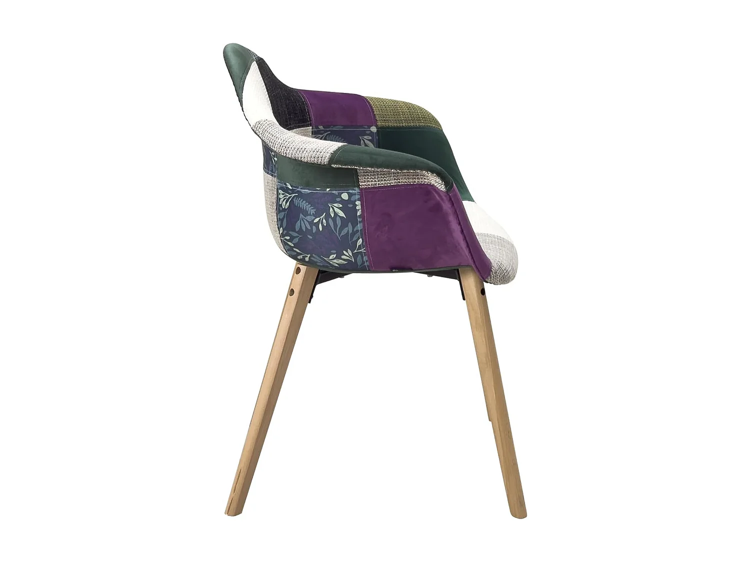 Lot de 2 Chaises Scandinaves avec accoudoirs, NERA (Patchwork Méditerranéen)
