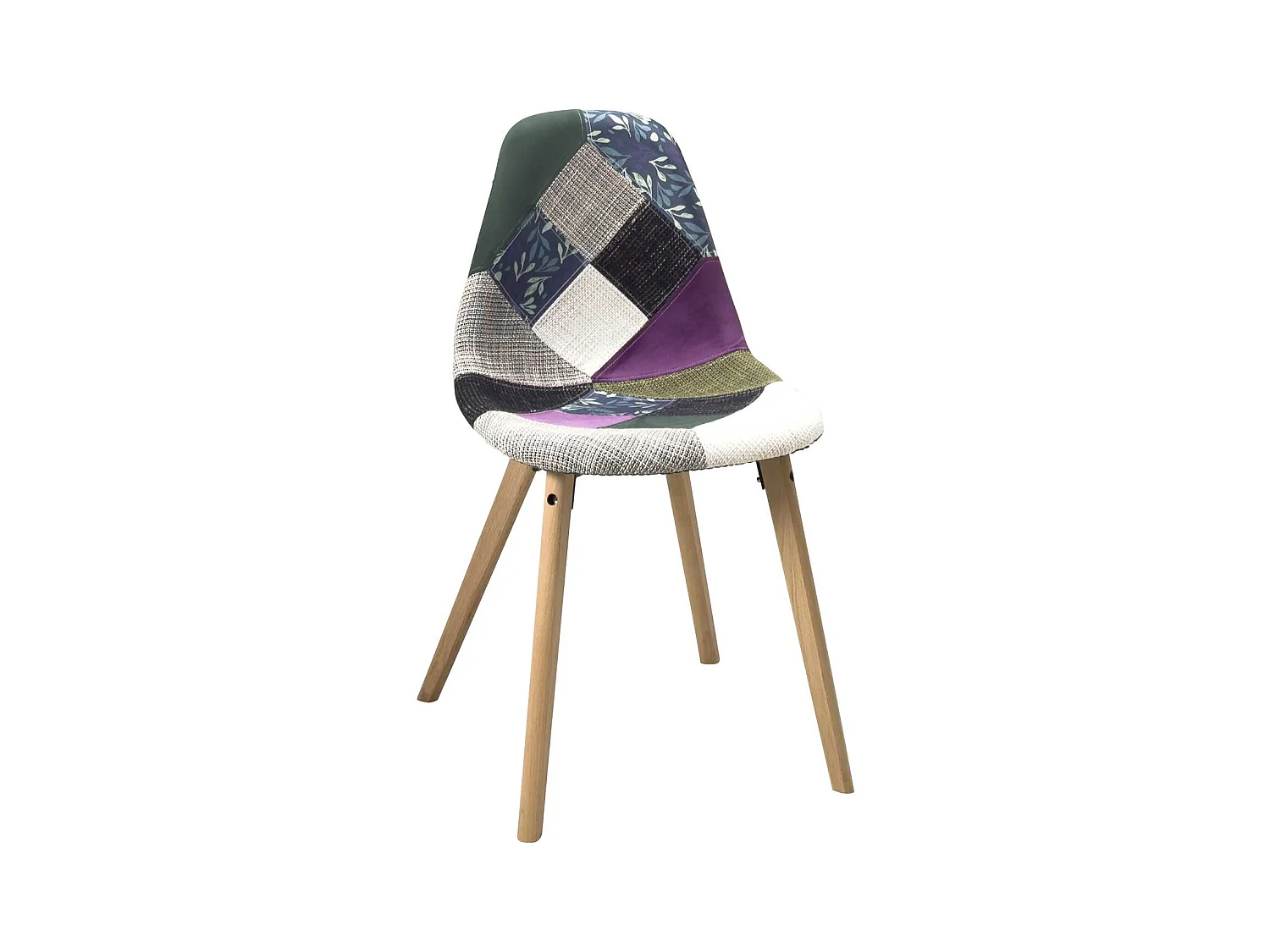 Lot de 2 Chaises Scandinaves, NORA (Patchwork Méditerranéen)