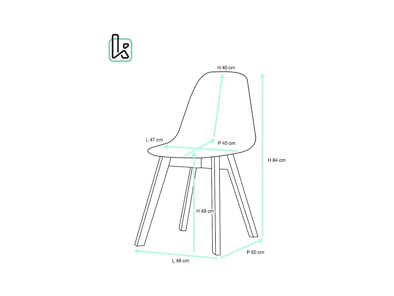 Lot de 2 Chaises Scandinaves, NORA (Patchwork Méditerranéen)