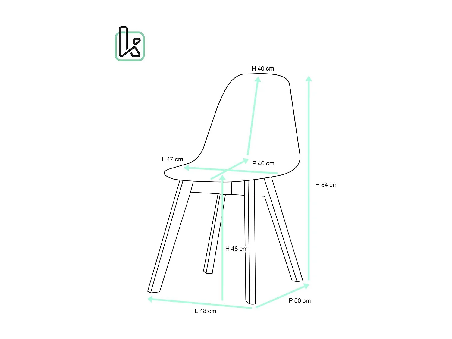 Lot de 2 Chaises Scandinaves, NORA (Patchwork Méditerranéen)