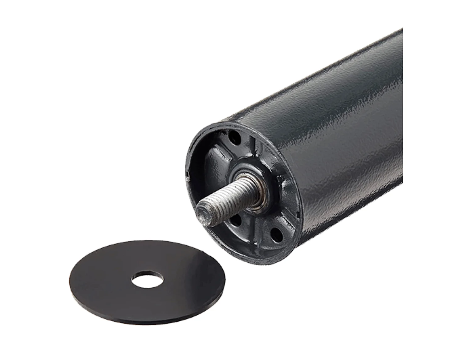 Pack de 4 patas cilíndricas de 26x6x6 cm para somier de metal con rosca en gris oscuro