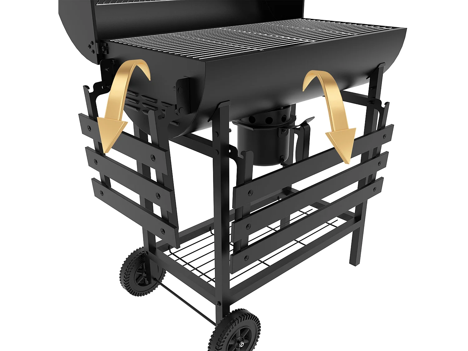 Barbecue Charbon de Bois,avec Grille de Cuisson XXL avec Deux éTagèRes (with Cloth Cover)