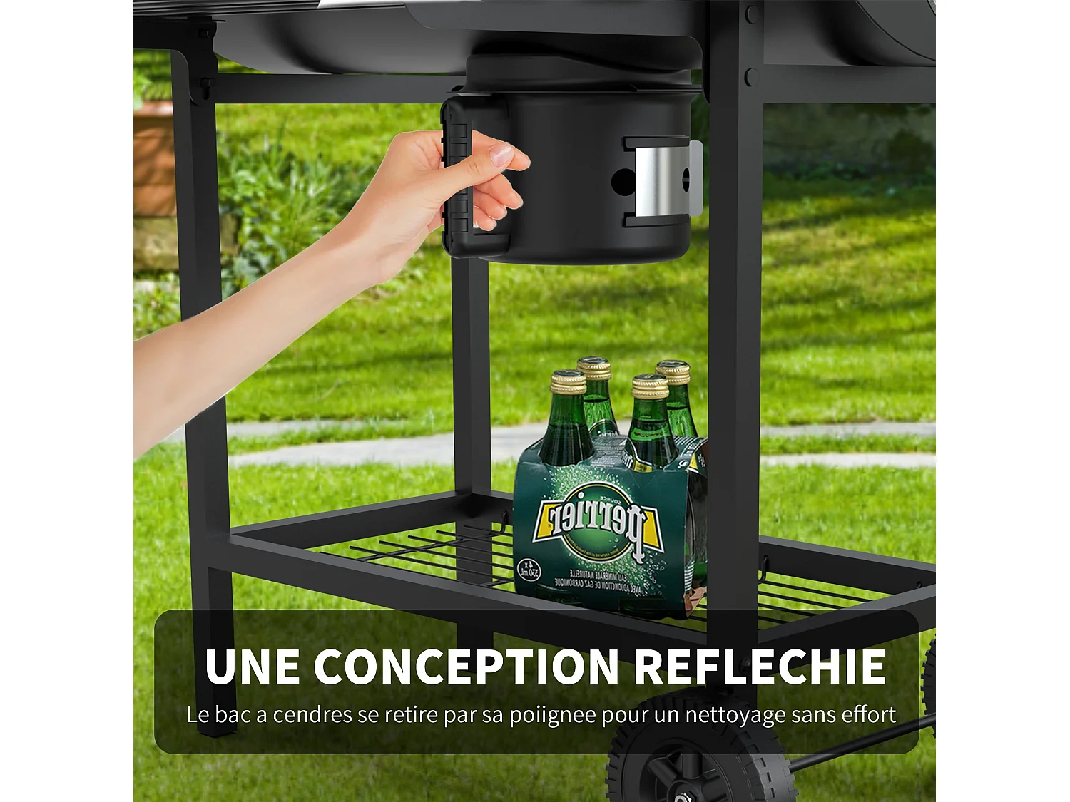 DEWINNER Barbecue Charbon de Bois XXL,Barbecue,avec Grille de Cuisson XXL avec Deux éTagèRes