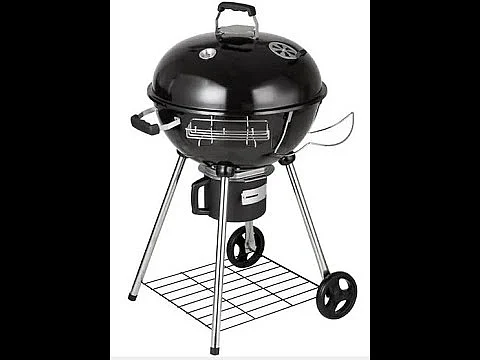 Ronde houtskoolbarbecue 57 cm met deksel, ideaal voor 4 tot 12 personen
