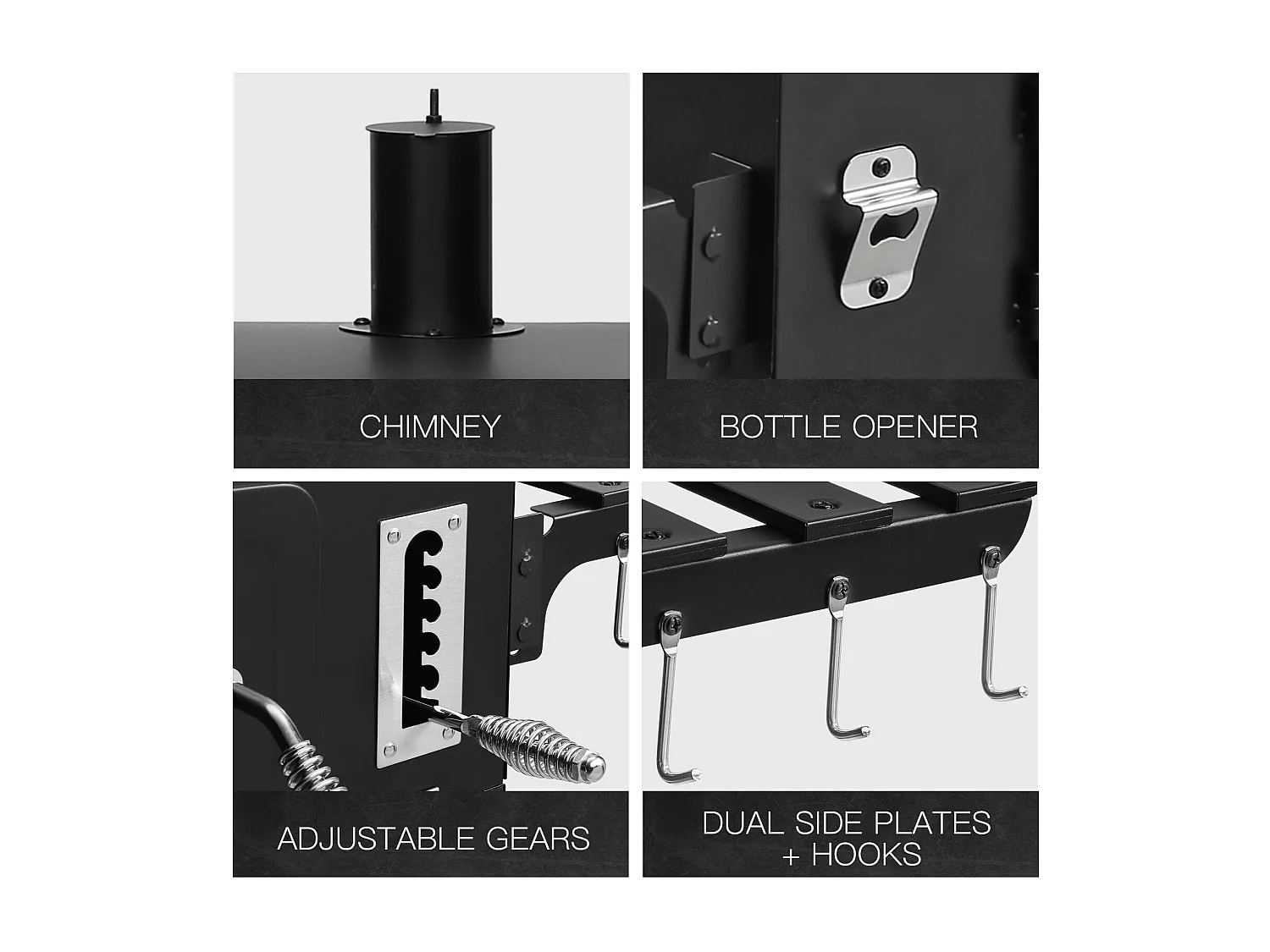 Chariot XXL pour barbecue au charbon de bois, grand fumoir