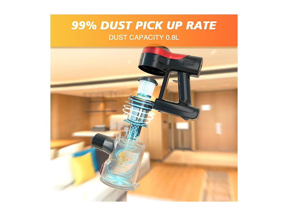 Aspirateur vertical sans fil, 2 niveaux, 150 Watts, 22.2V