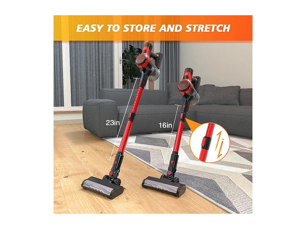 Aspirateur vertical sans fil, 2 niveaux, 150 Watts, 22.2V