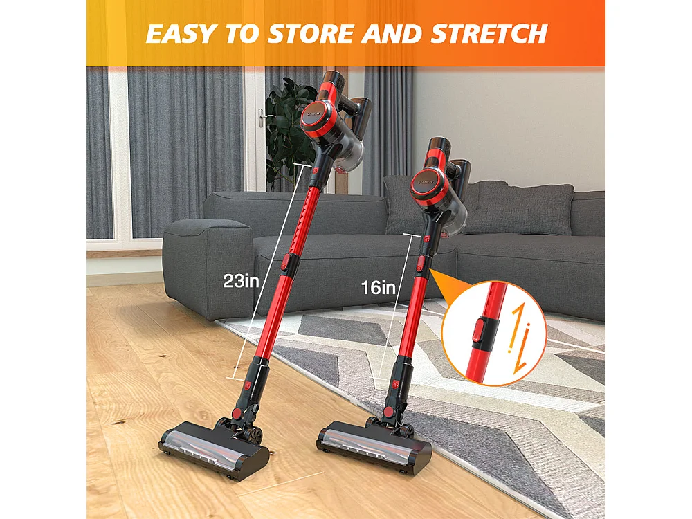 Aspirateur vertical sans fil, 2 niveaux, 150 Watts, 22.2V