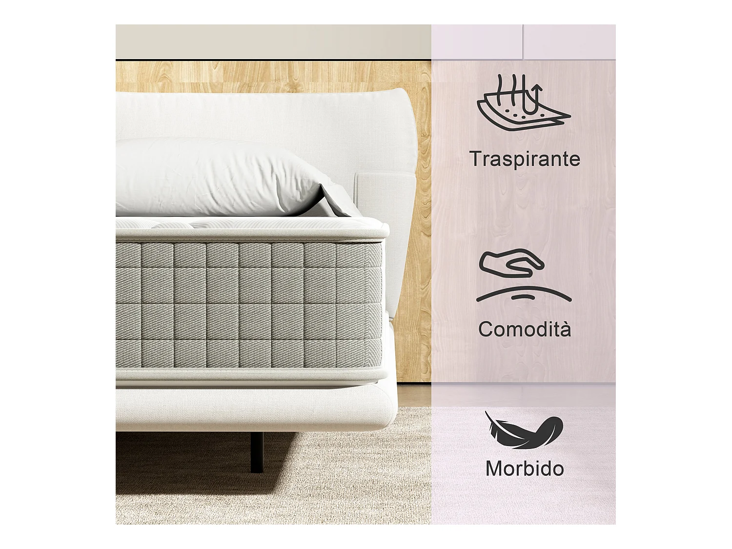 Matelas en mousse 140x200 cm - 25 cm de hauteur