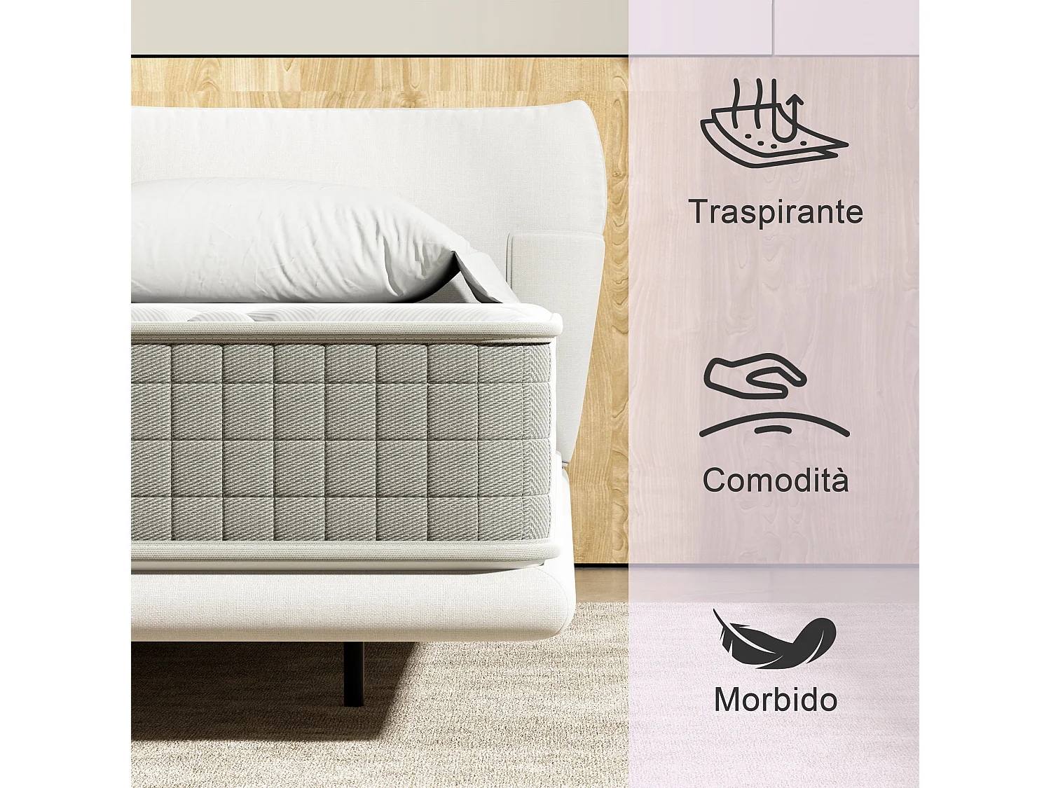 Matelas en mousse 140x200 cm - 25 cm de hauteur