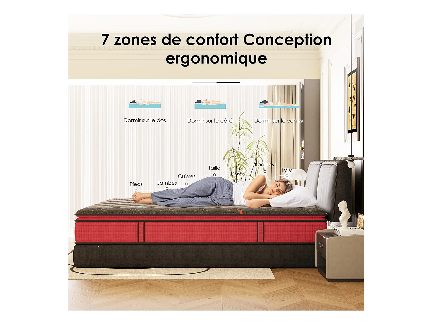 Matelas Ressorts 140x200 cm de Forme en Mousse et Ressorts, 30 cm Épaisseur