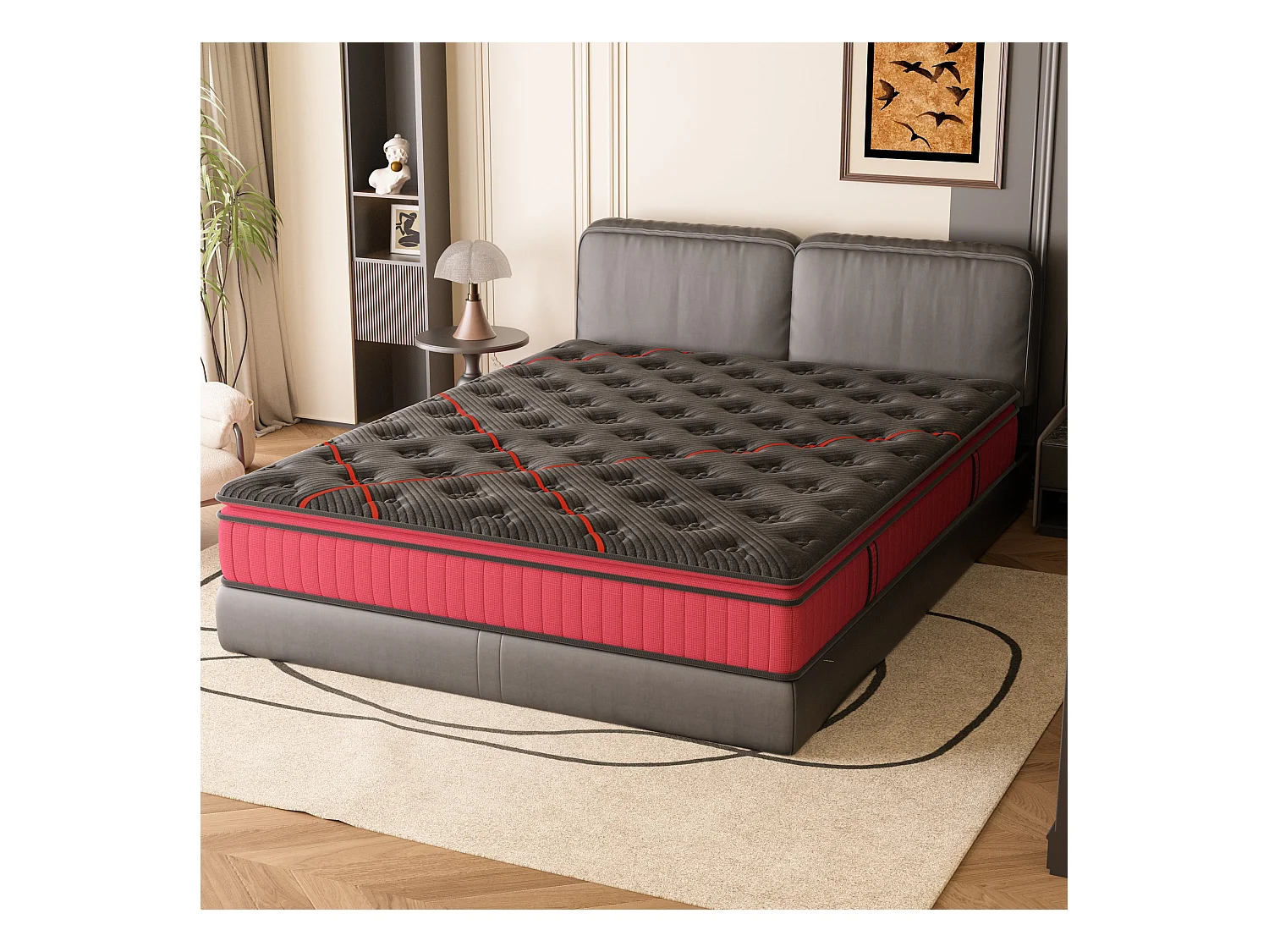 Matelas Ressorts 140x200 cm de Forme en Mousse et Ressorts, 30 cm Épaisseur