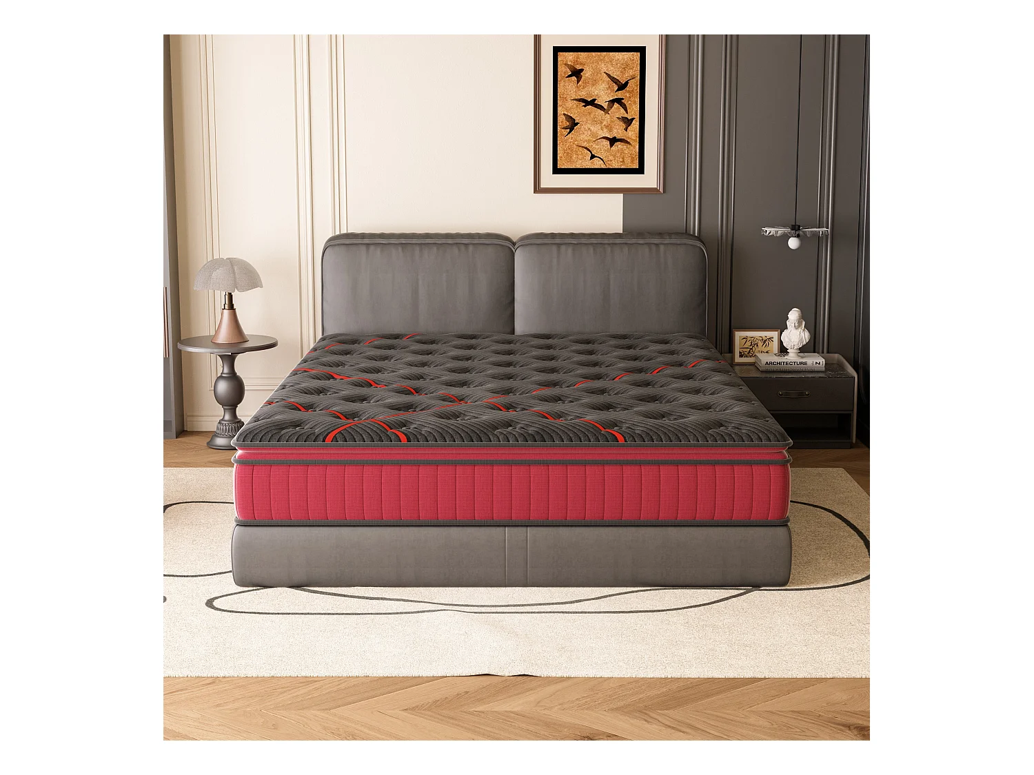 Matelas Ressorts 140x200 cm de Forme en Mousse et Ressorts, 30 cm Épaisseur