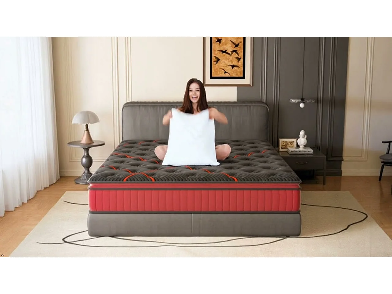 Matelas Ressorts 140x200 cm de Forme en Mousse et Ressorts, 30 cm Épaisseur