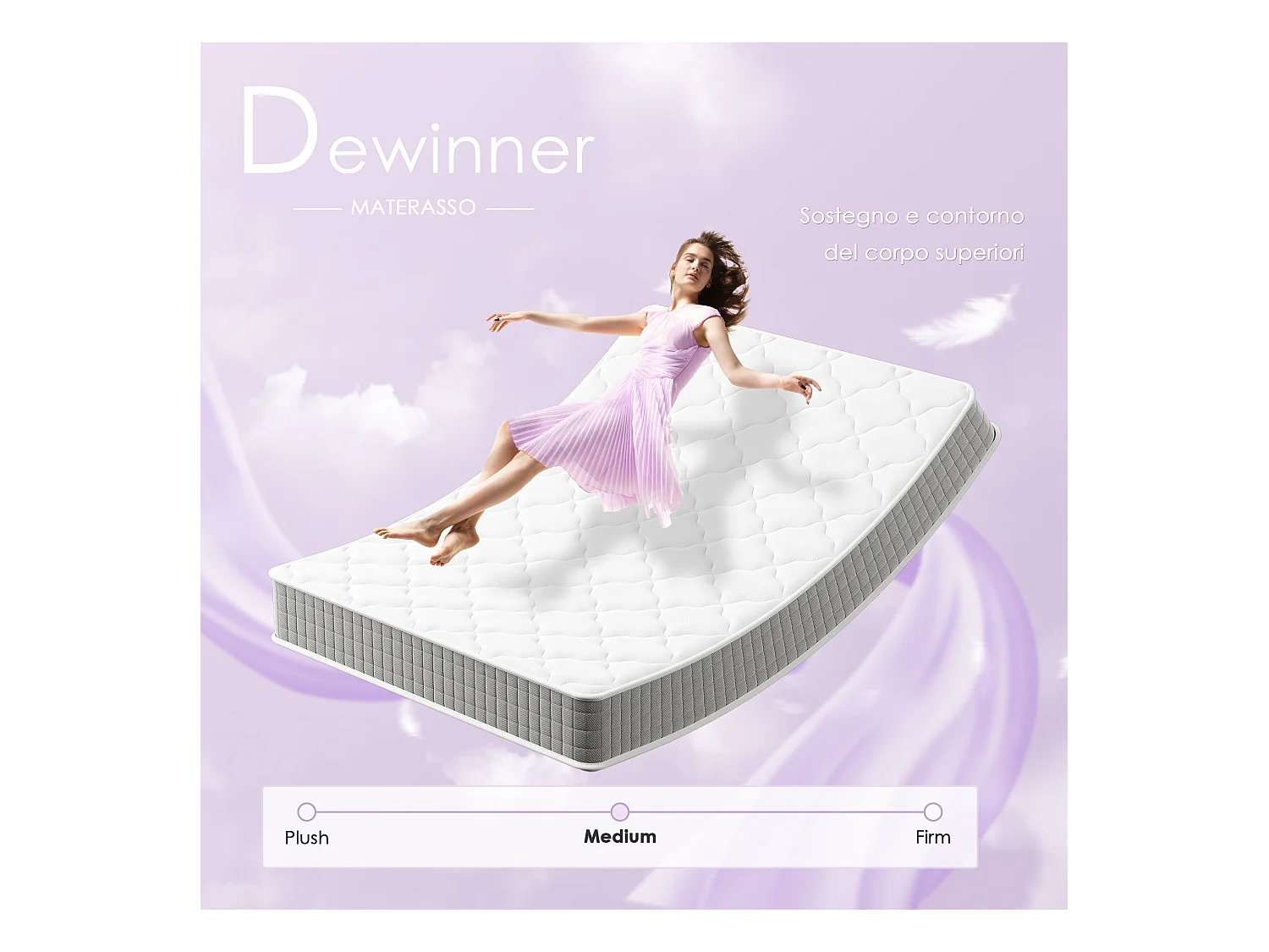 Matelas à mémoire de forme 90x190 cm, 25 cm de hauteur